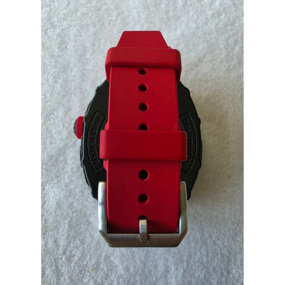 Hualimei Luxury Case Apple Watch Ultra 49mm Black Red Rugged Metal Band HLM49